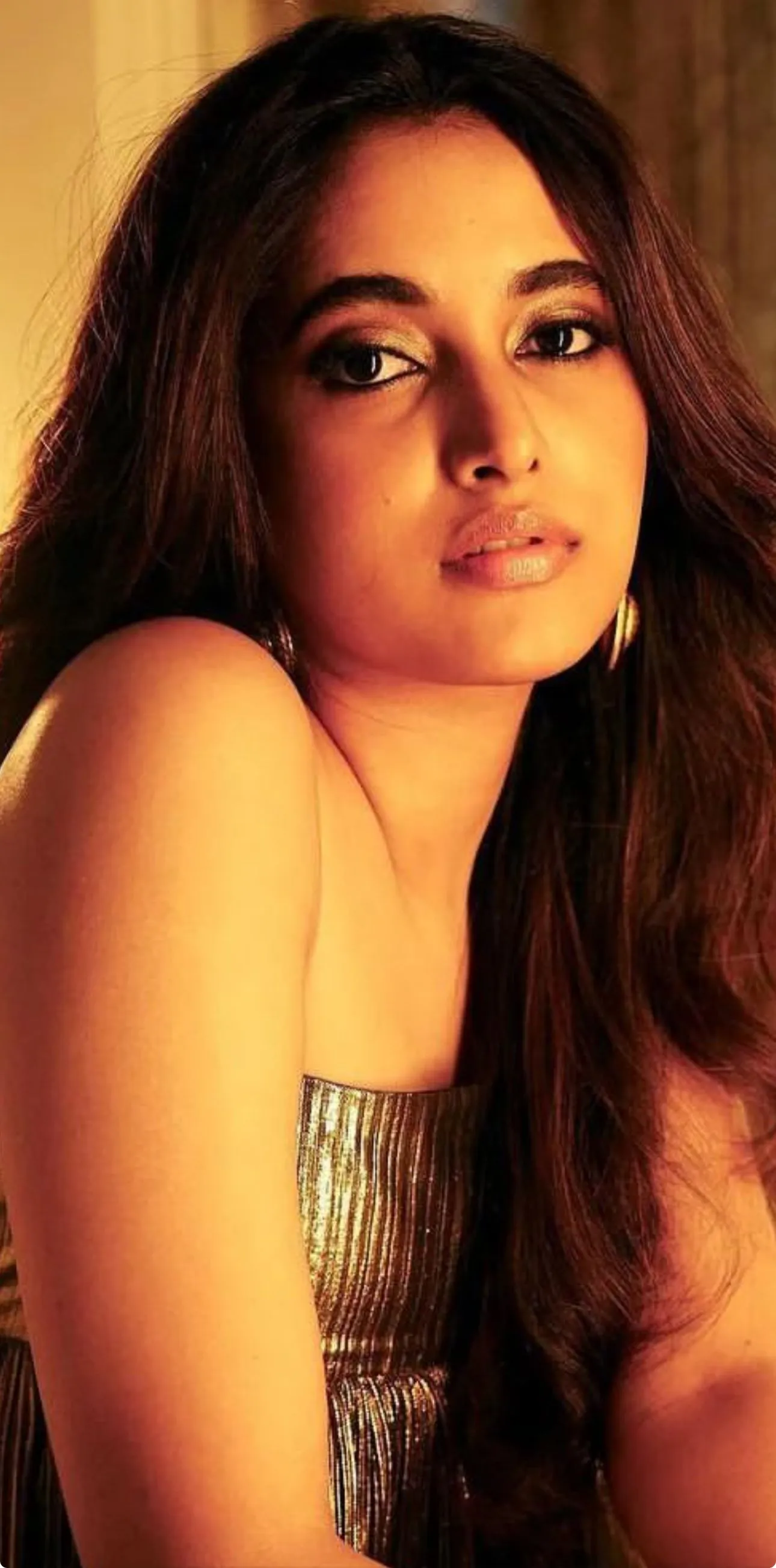 Hot Image of Priyanka Mohan in Shiny Dress Looking at Camera
