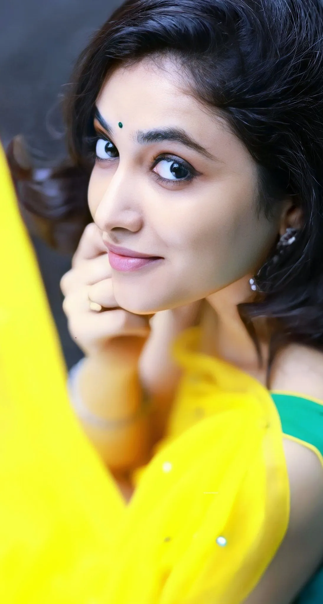 Priyanka Arul Mohan Adorable Look in Yellow Saree Portrait