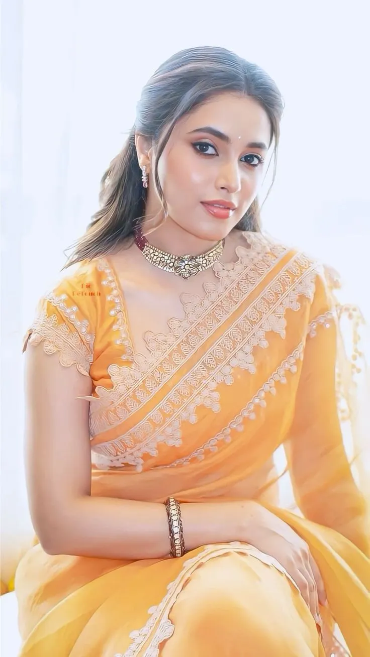 Priyanka Arul Mohan Beautiful in Orange Embroidery Saree
