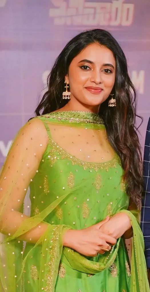 Priyanka Arul Mohan Festive Green Dress with Radiant Smile