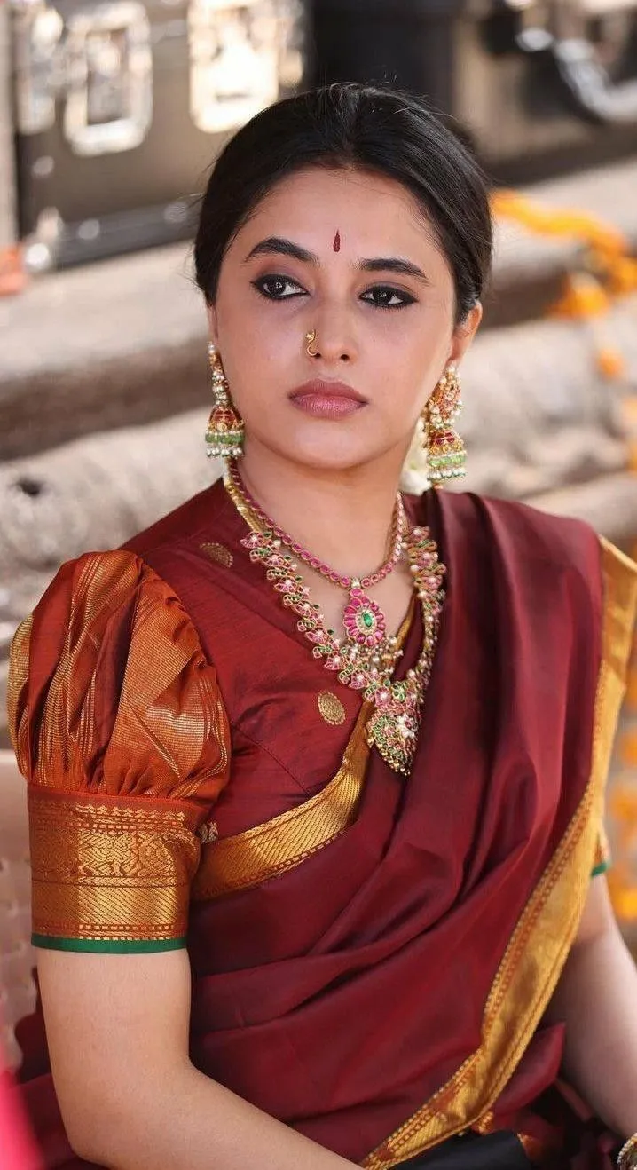Priyanka Arul Mohan in Classic Red Saree and Jewelry image