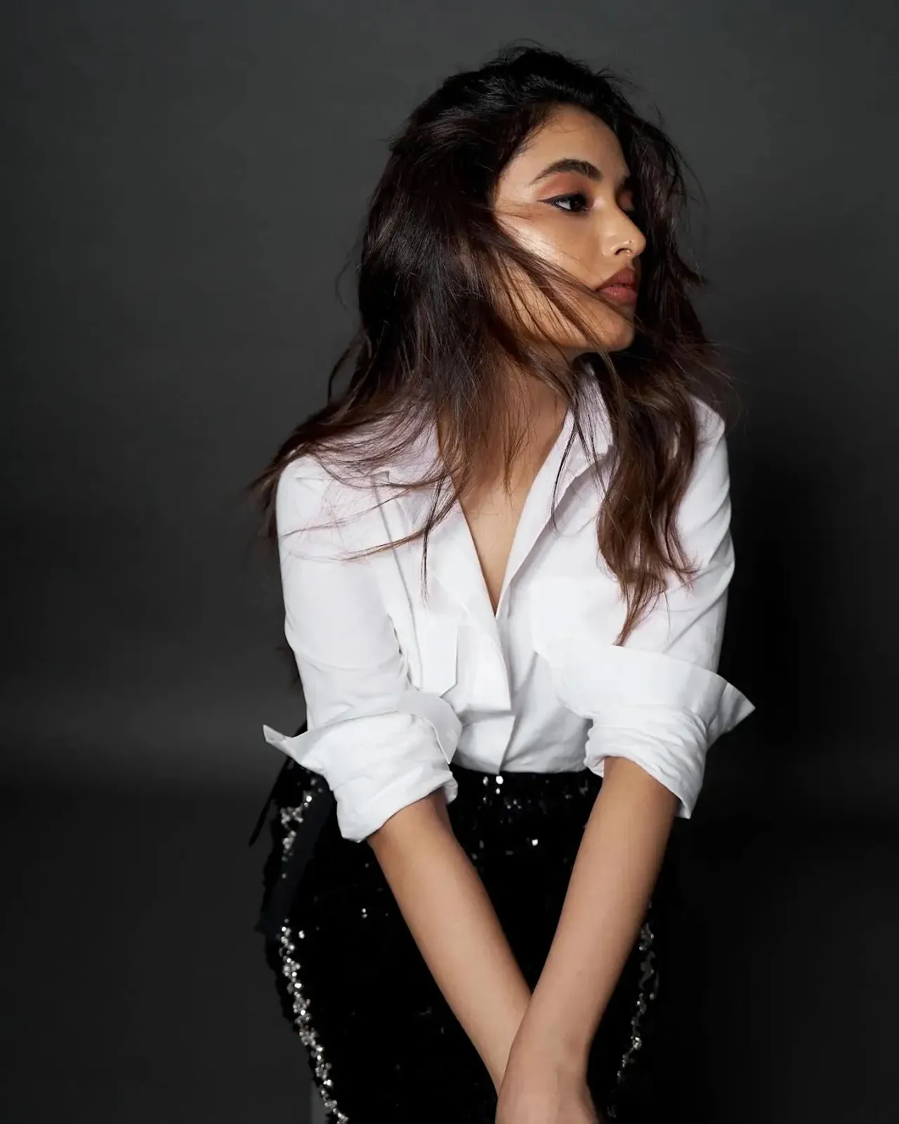 Priyanka Arul Mohan in Monochrome Studio Portrait Wallpaper