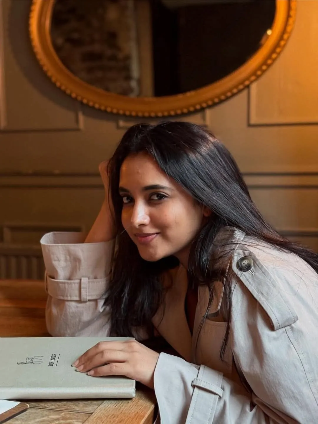Priyanka Arul Mohan in Natural Study Table Moment Wallpaper