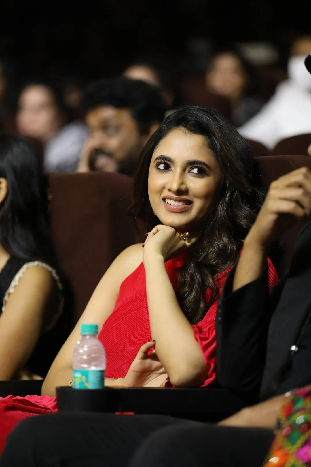 Priyanka Arul Mohan in Red Dress with Glowing smile image