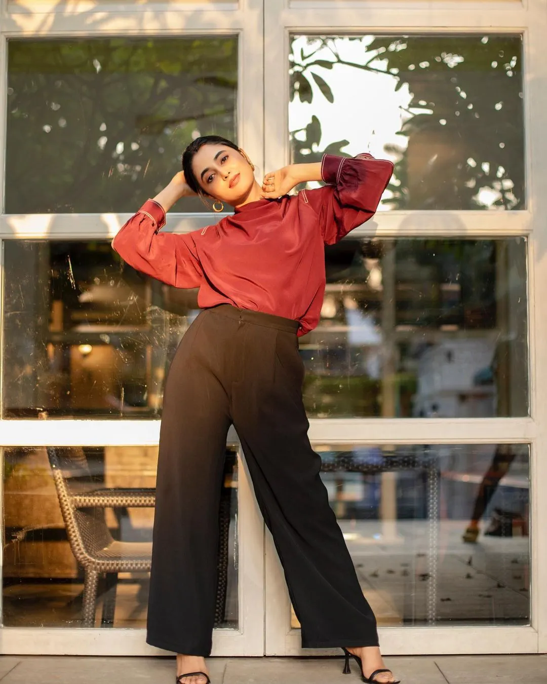 Priyanka Arul Mohan in Red Top with Black Pants Photoshoot