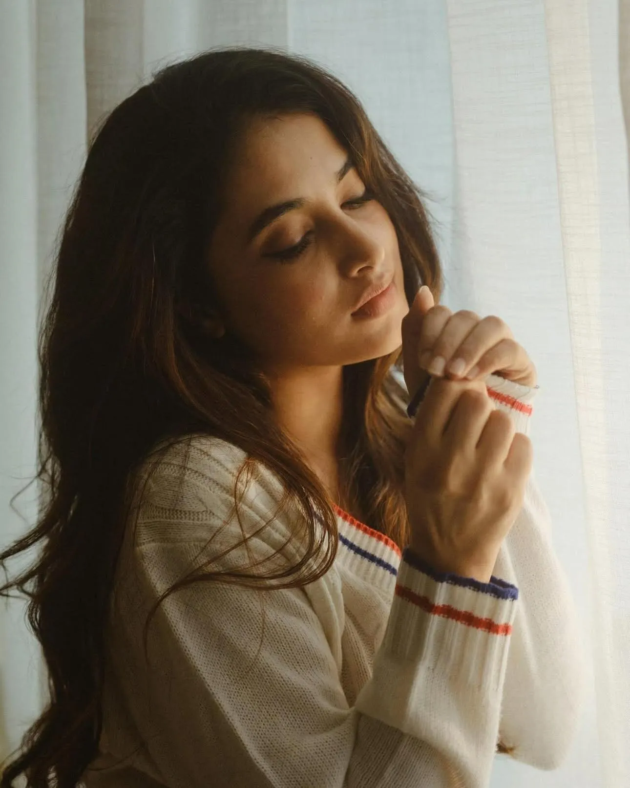 Priyanka Arul Mohan Looking Through Curtain Softly image