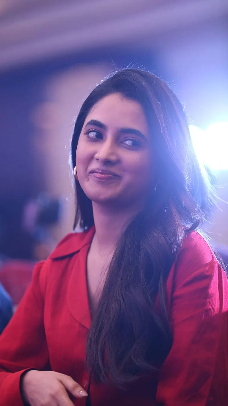 Priyanka Arul Mohan Radiant in Coral Shirt and Long Hair