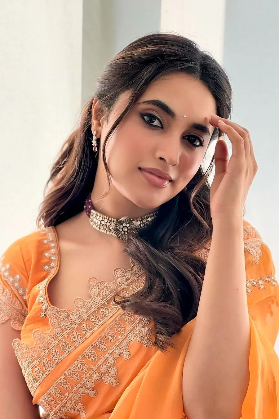 Priyanka Arul Mohan radiates Elegance in Orange Saree image