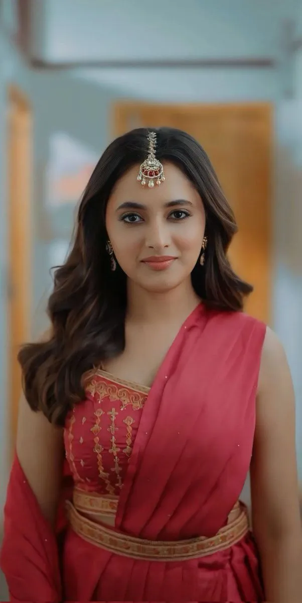 Priyanka Arul Mohan Vibrant Red Dress with Soft Smile image