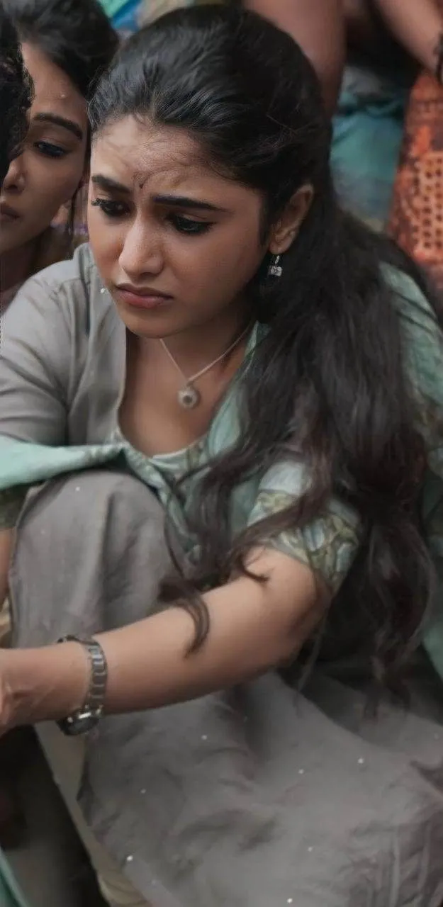 Priyanka Mohan emotional scene in grey traditional Outfit