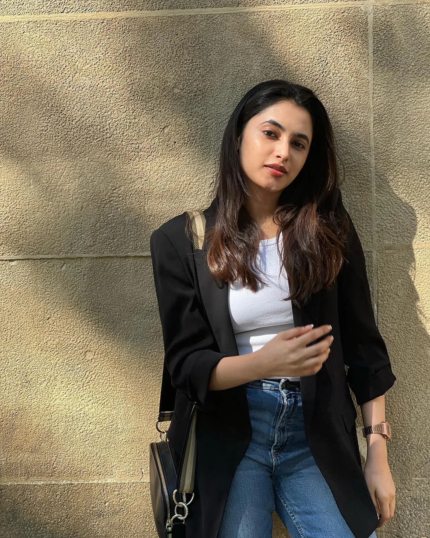 Priyanka Mohan in a Black Blazer And Blue Jeans Wallpaper