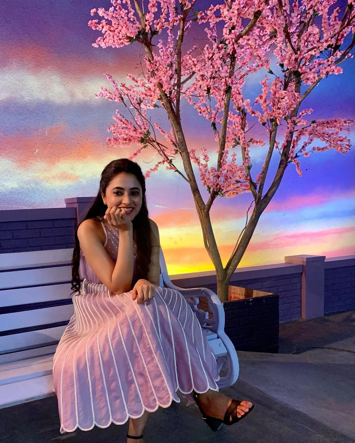 Priyanka Mohan in a Light Pink Dress in the Chellamma Song