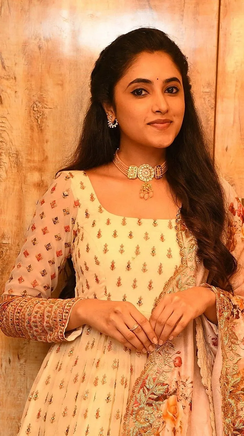 Priyanka Mohan in a Yellow Dress Looking at the Camera