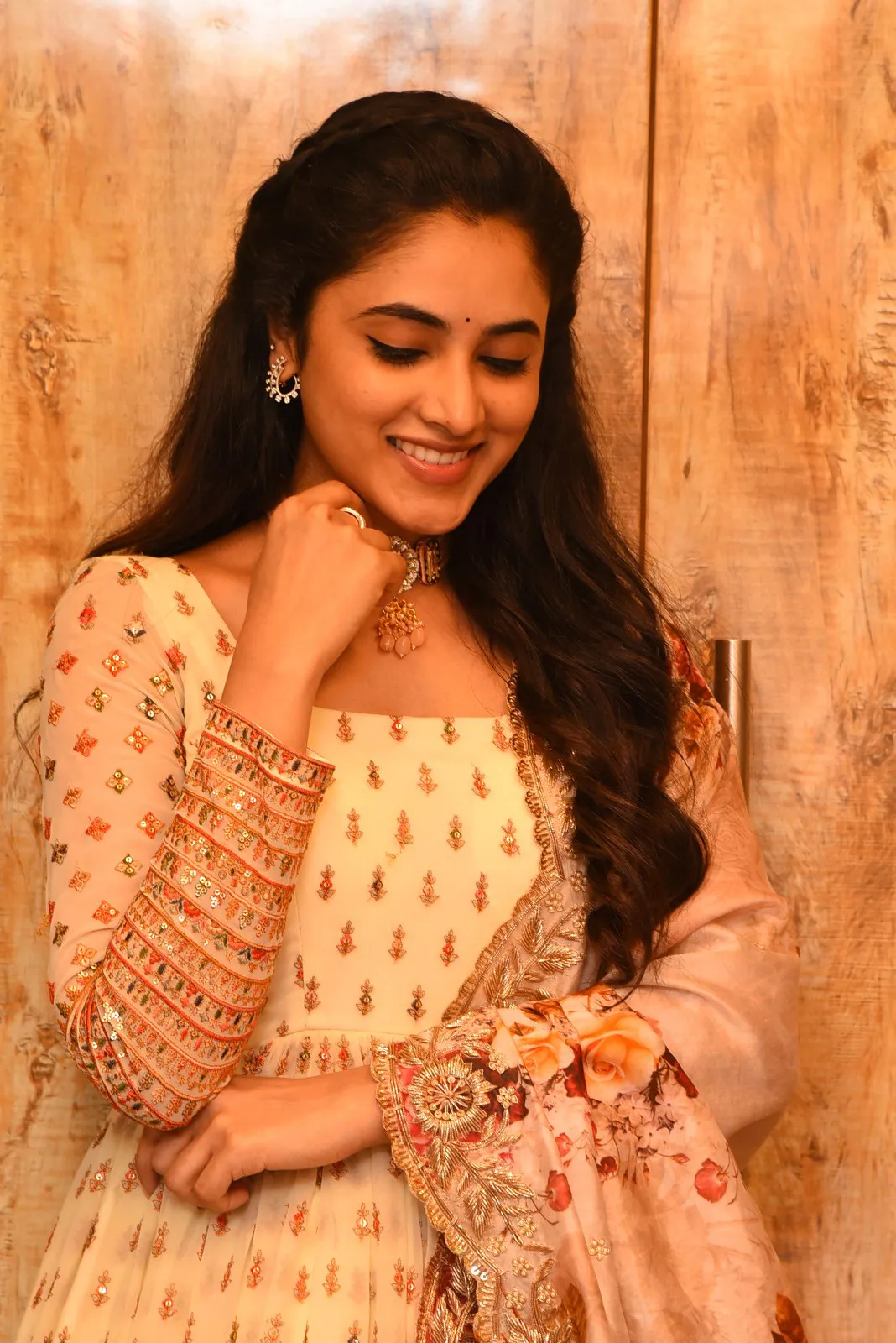 Priyanka Mohan in a Yellow Dress with a Looking Down Pose