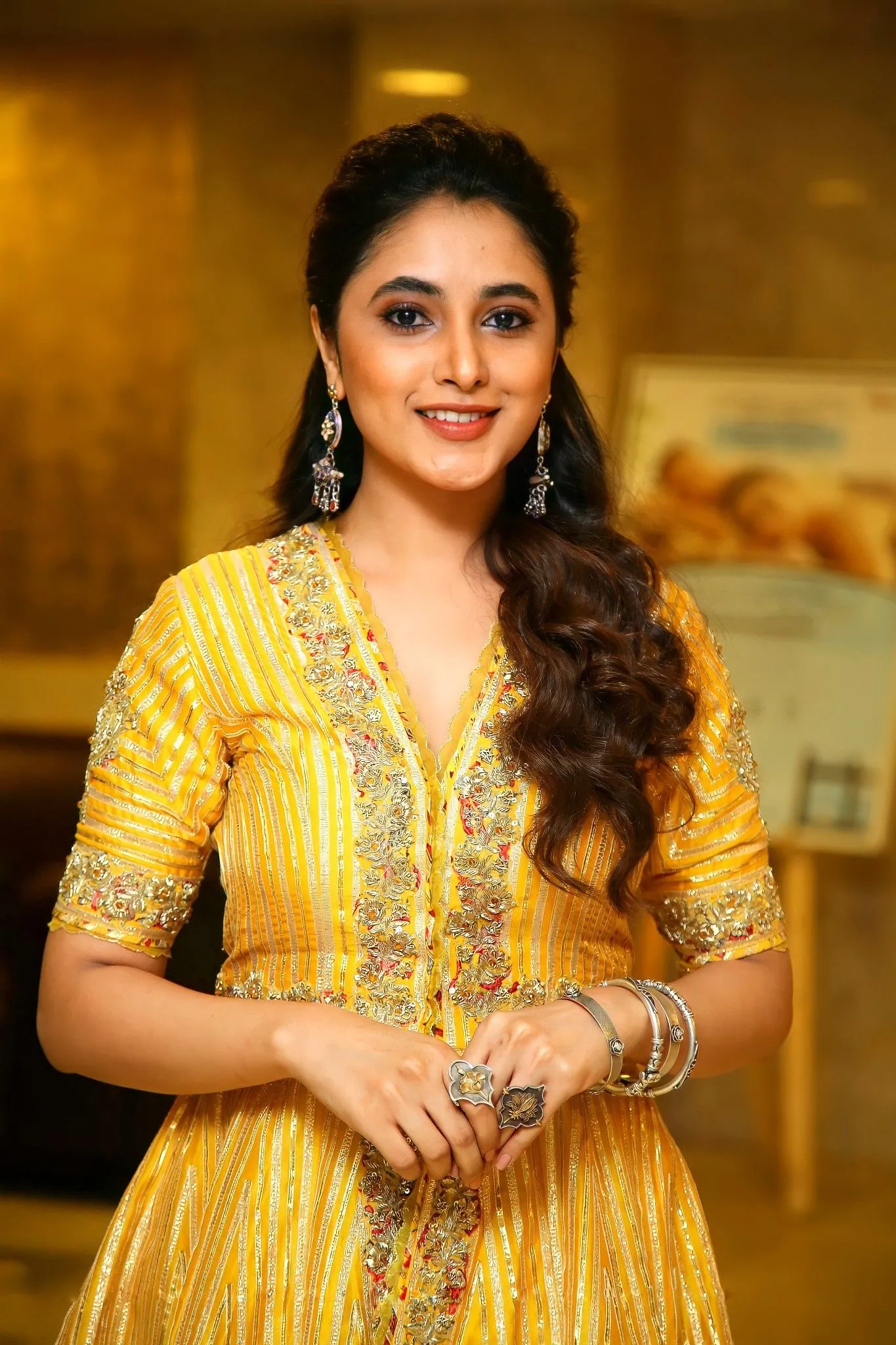 Priyanka Mohan Is Standing on the Blurred Background Image