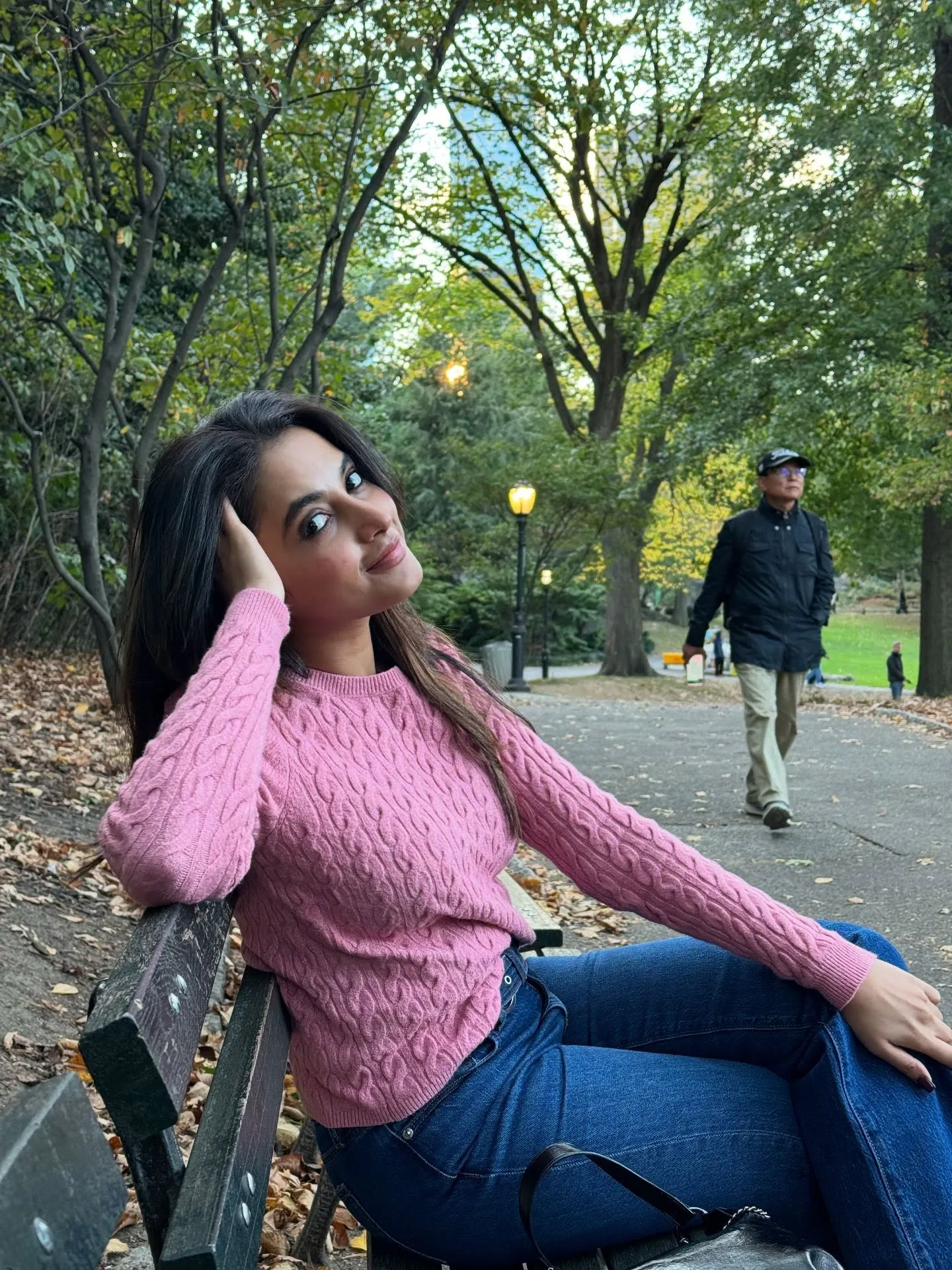 Priyanka Mohan Sitting on the Park Bench HD Free Wallpaper