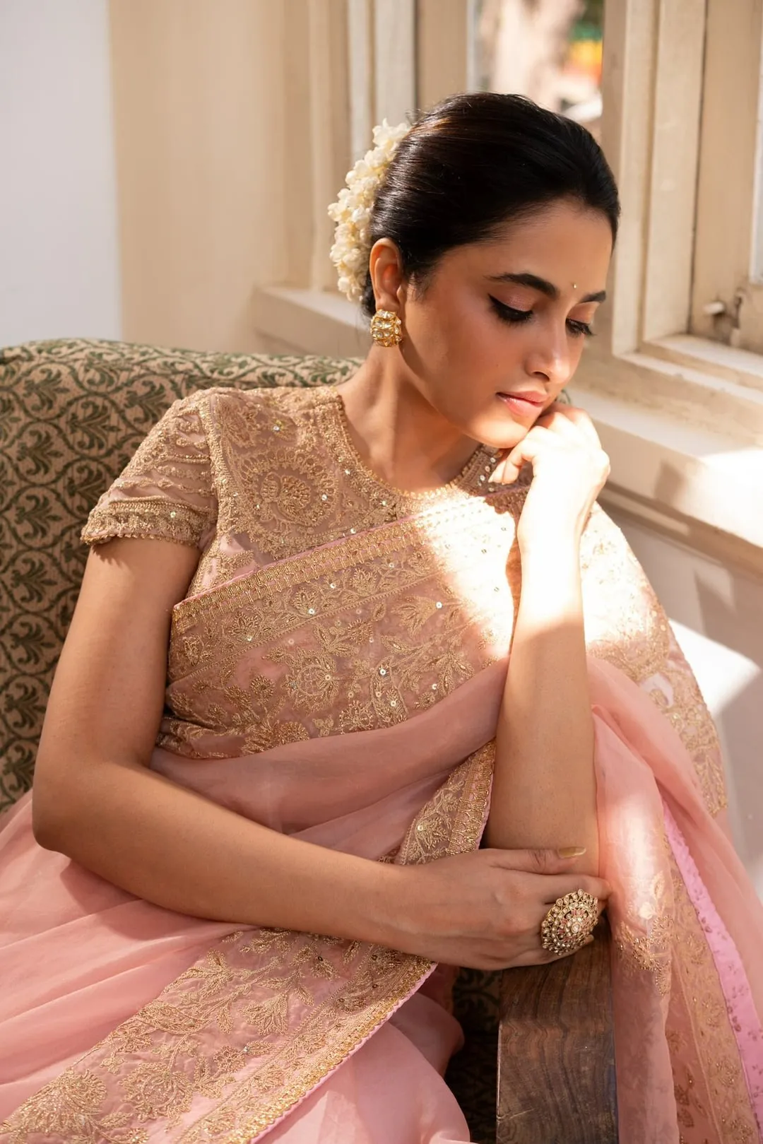 Priyanka Mohan Sitting on the Sofa Near the Window Wallpaper