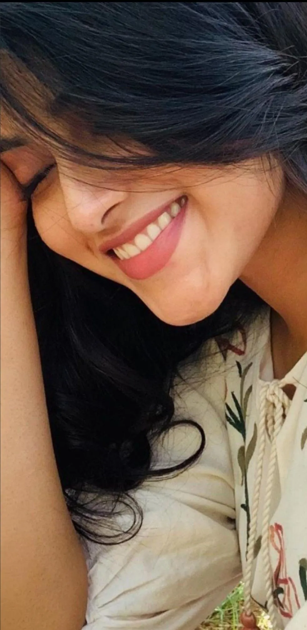 Sharp View of Priyanka Mohan with a Cute Smile Eyes Closed