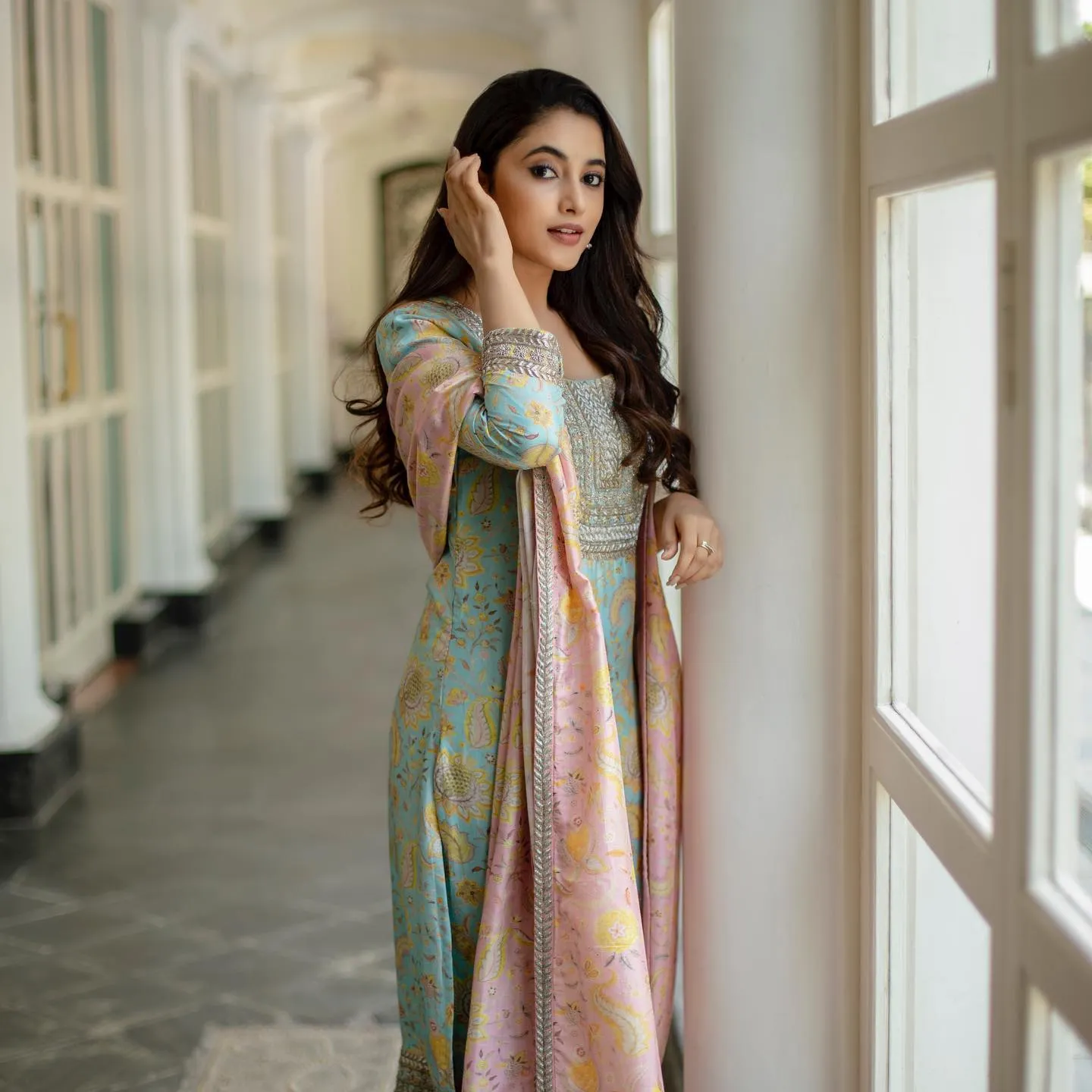 Standing Pose of Priyanka Arul Mohan in Ethnic Gown image