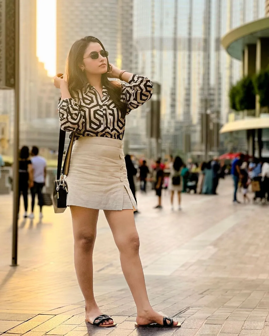 Street Style Look of Priyanka Arul Mohan in Skirt and Top
