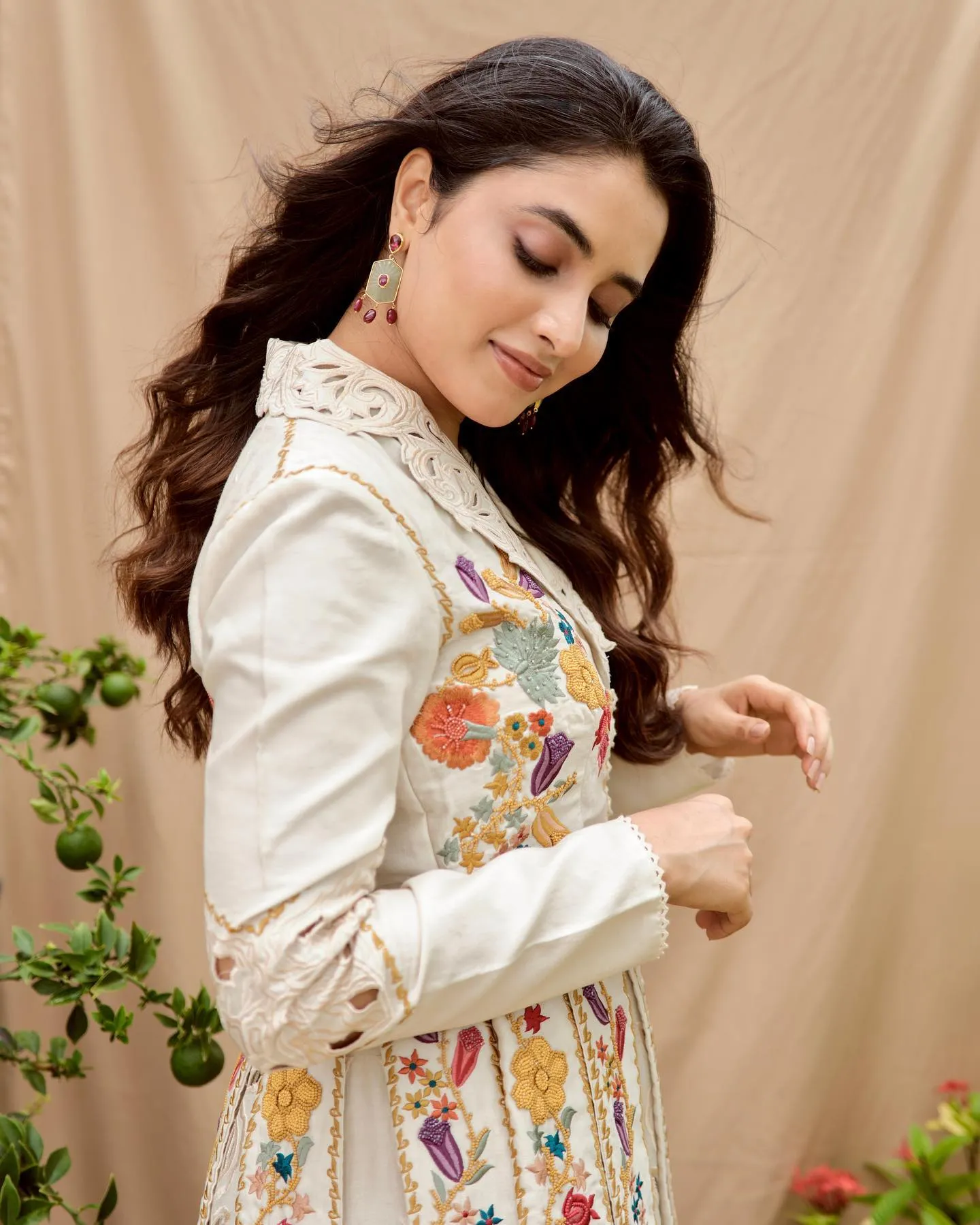 Stunning Image of Priyanka Mohan in a Cream Floral Dress