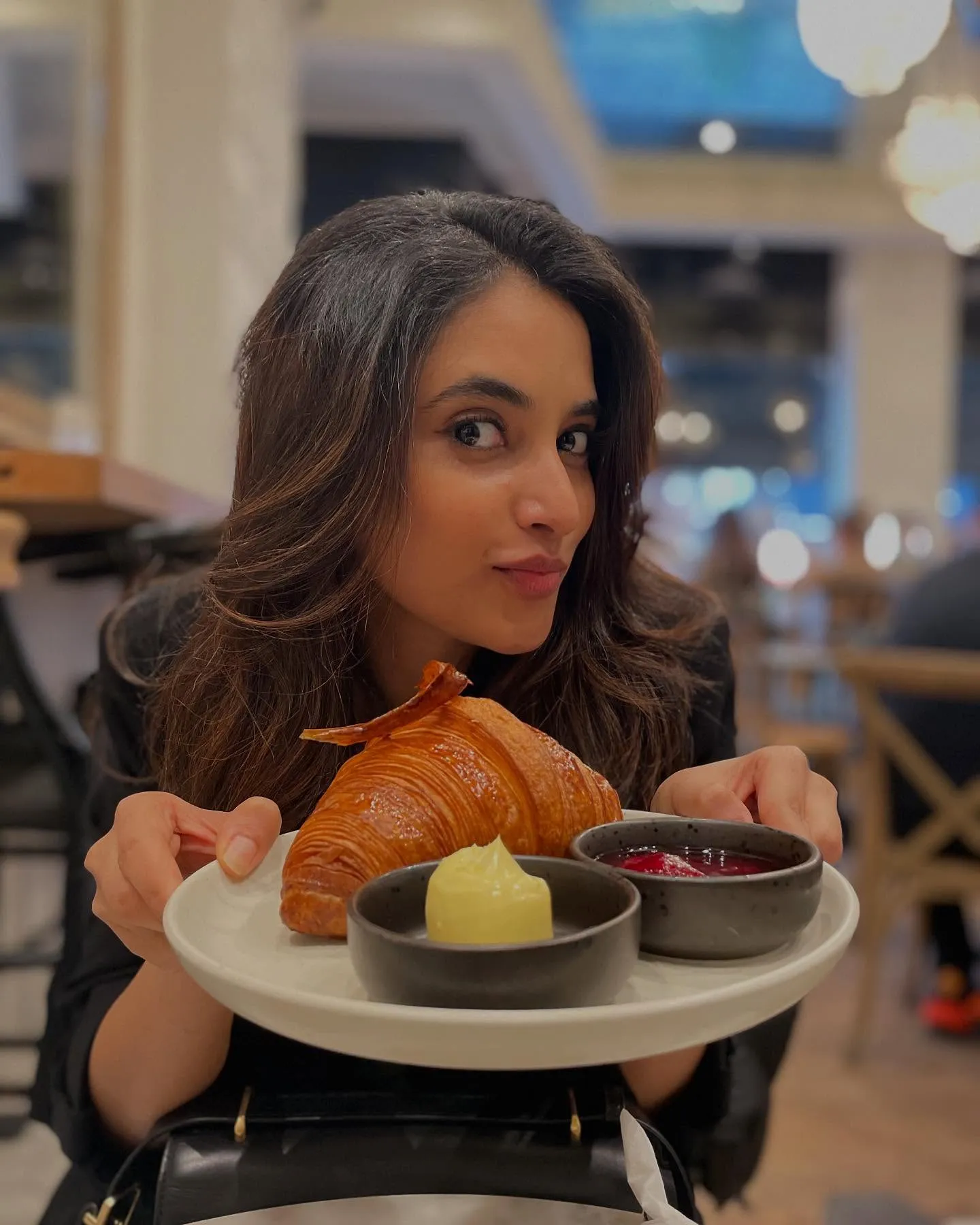 Stunning Image of Priyanka Mohan with a Breakfast Croissant