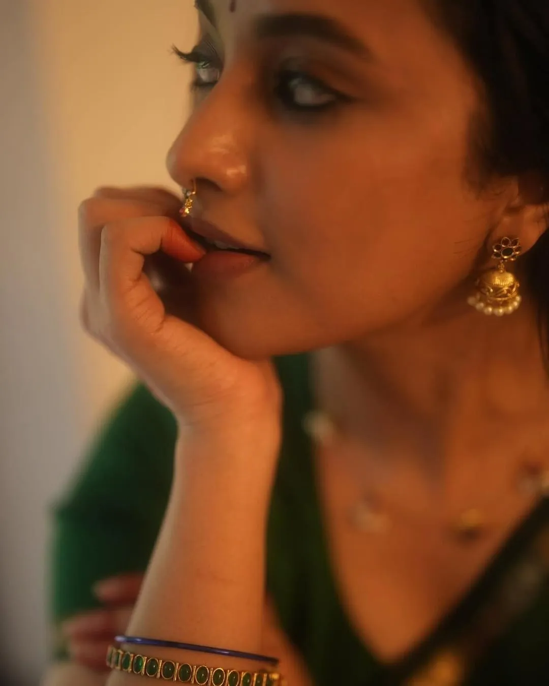 Thoughtful Side Profile of Priyanka Arul Mohan Wallpaper