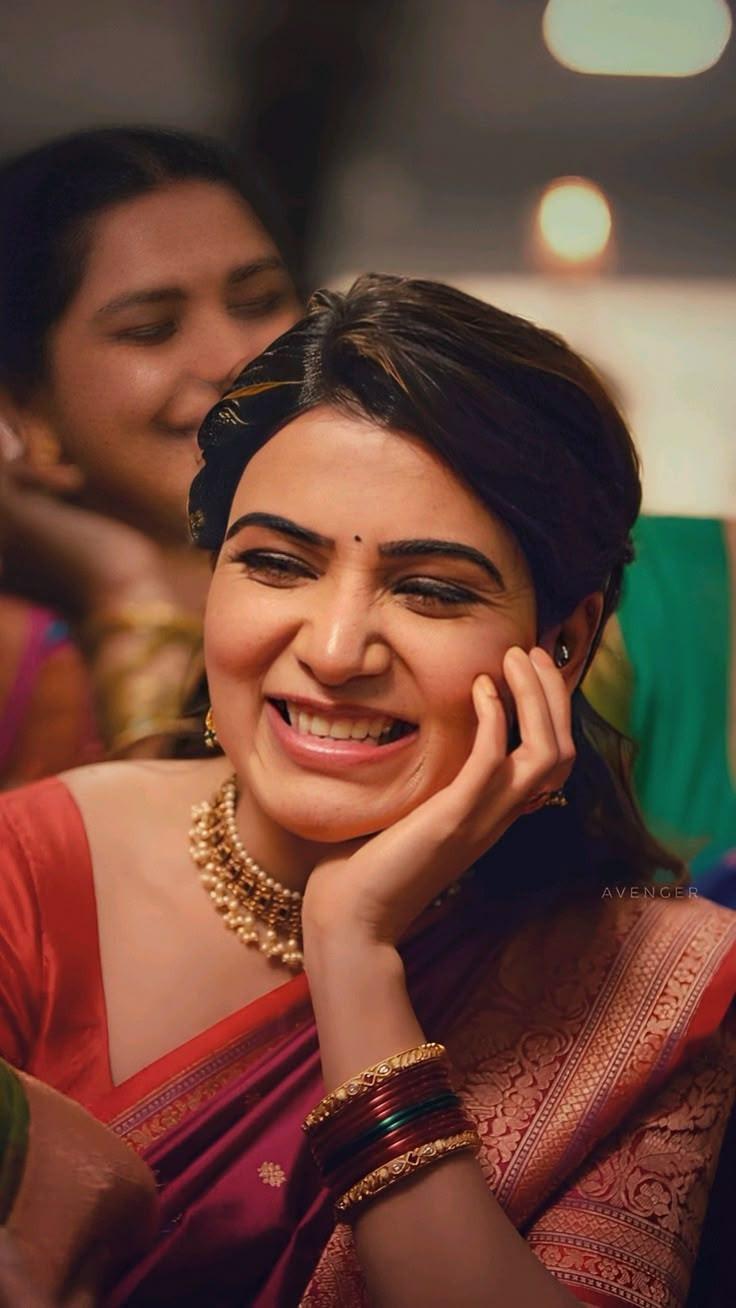 Samantha Smiling With Eyes Closed Image