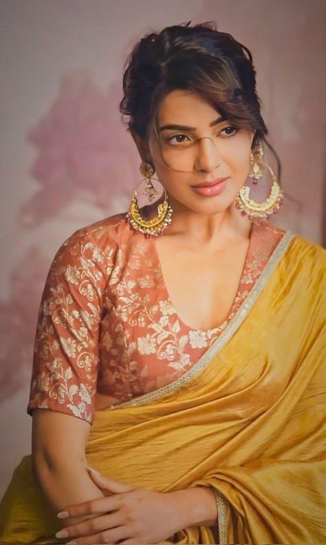 Samantha Traditional Saree Look Hd Wallpaper