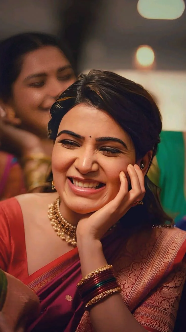 Samantha Smiling With Eyes Closed Image