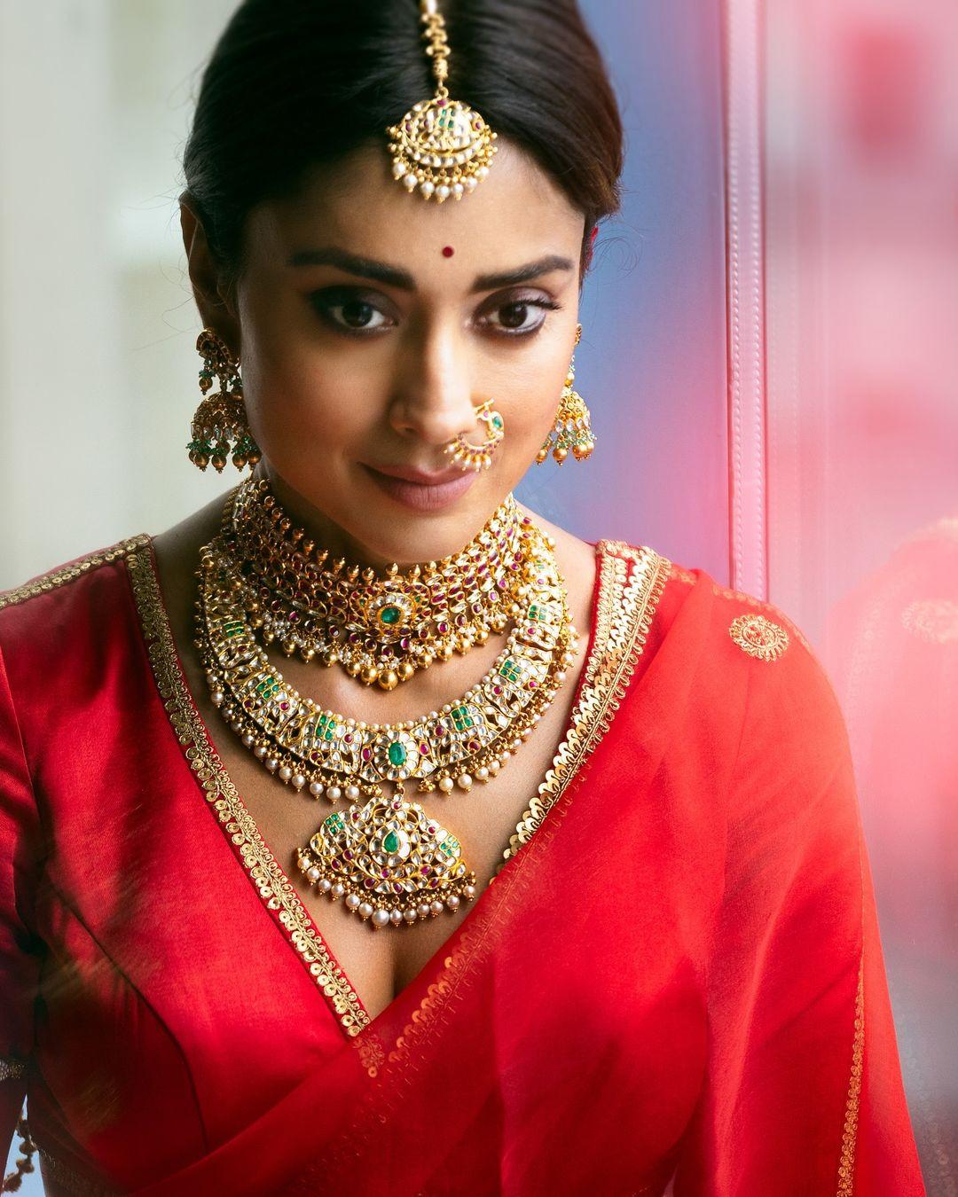 Actress Shriya saran Traditional Outfit Wallpaper