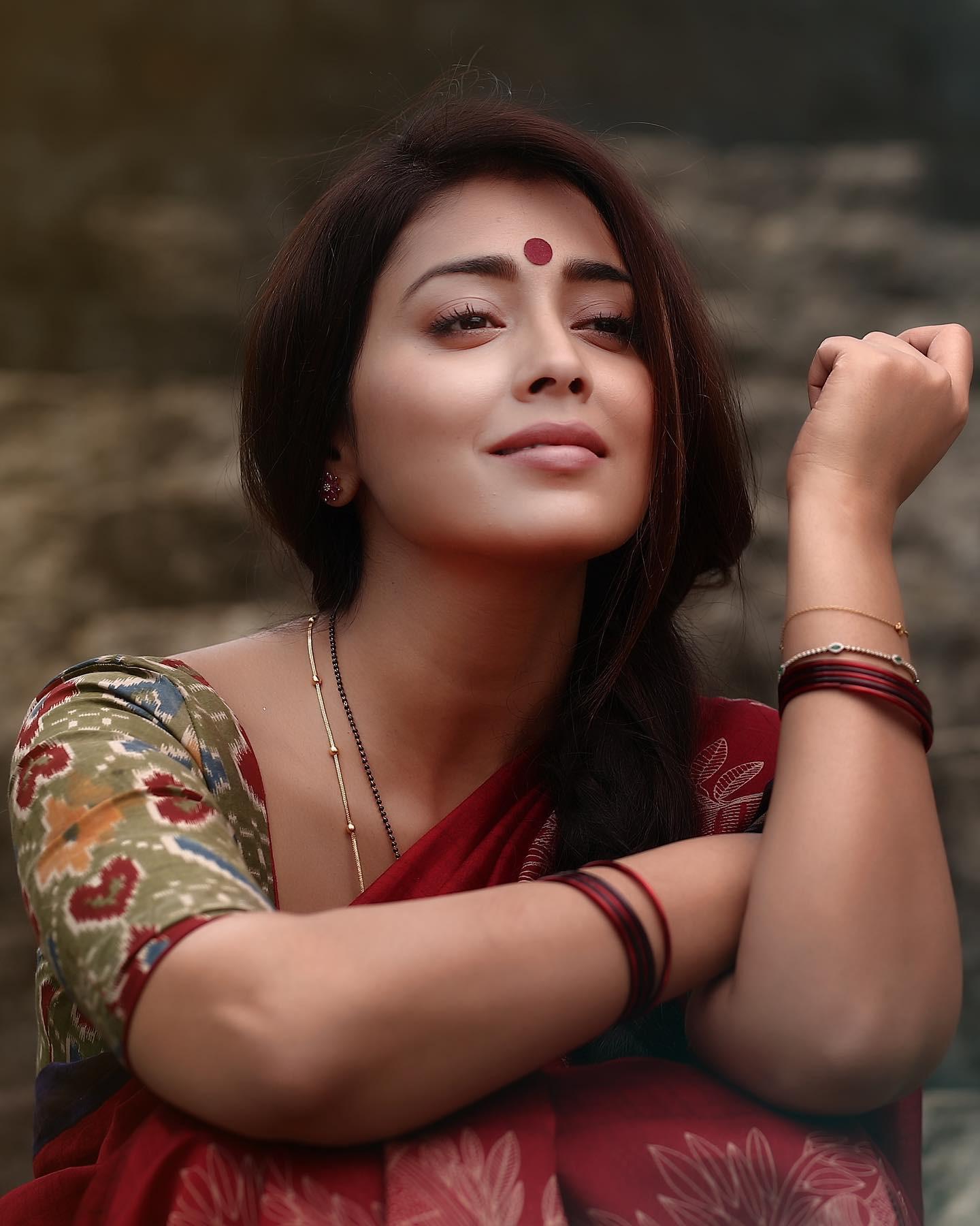 Shreya saran Ethnic Sree Look Wallpaper