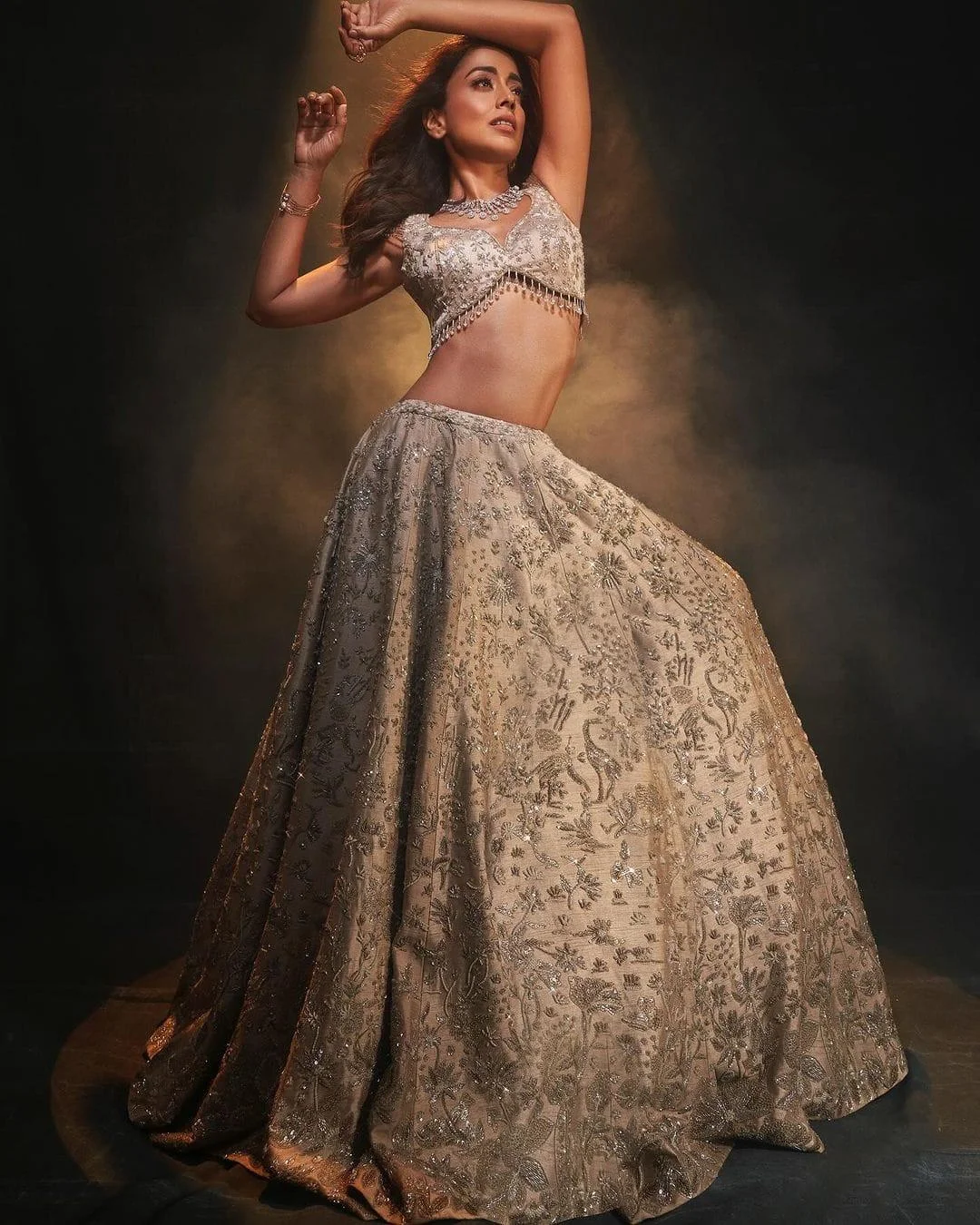 Actress Shriya Saran in Silver Gown Hd Wallpaper