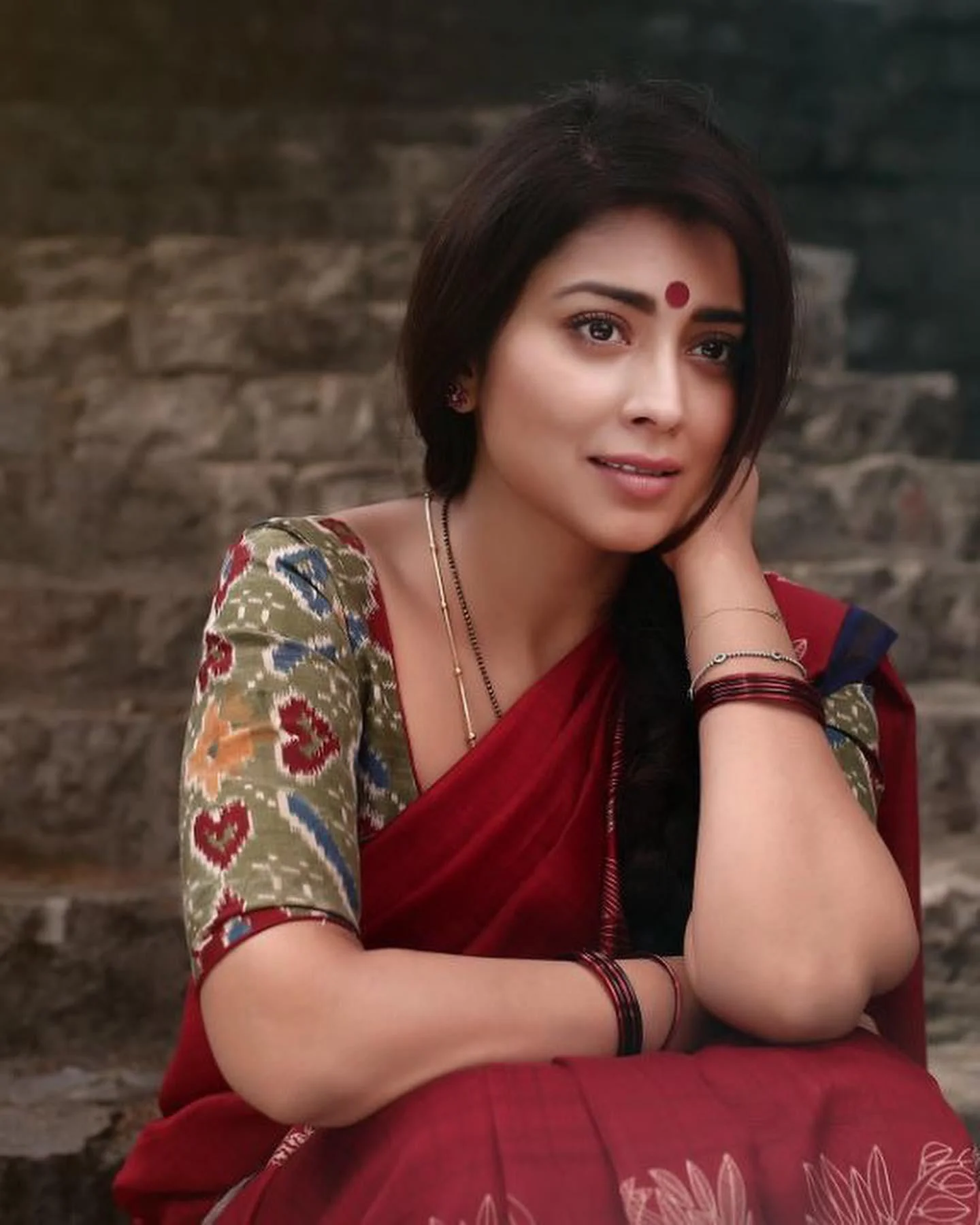 Shreya saran Ethnic Saree Look Hd Wallpaper