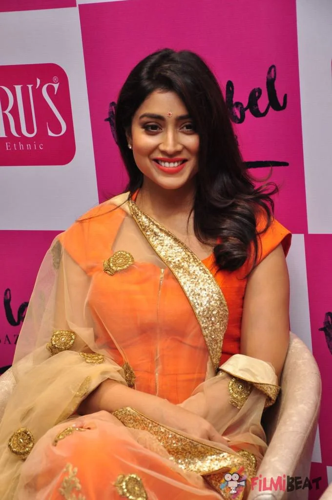 Shriya Saran Orange Dress Glamour Shot Hd