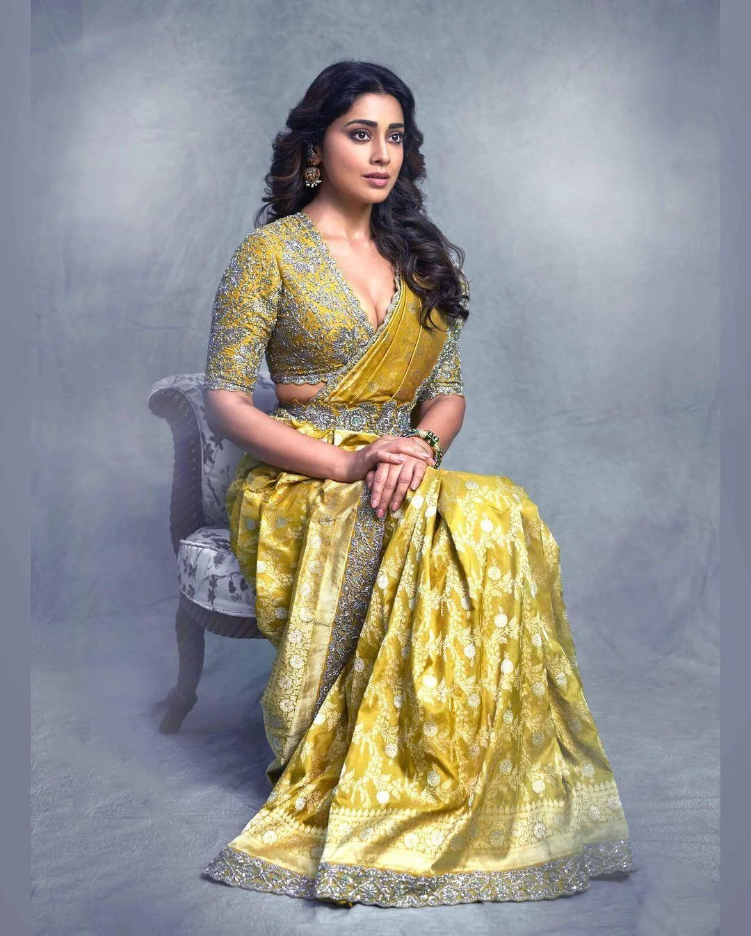 Shriya Saran Yellow Dress Glamour Shot