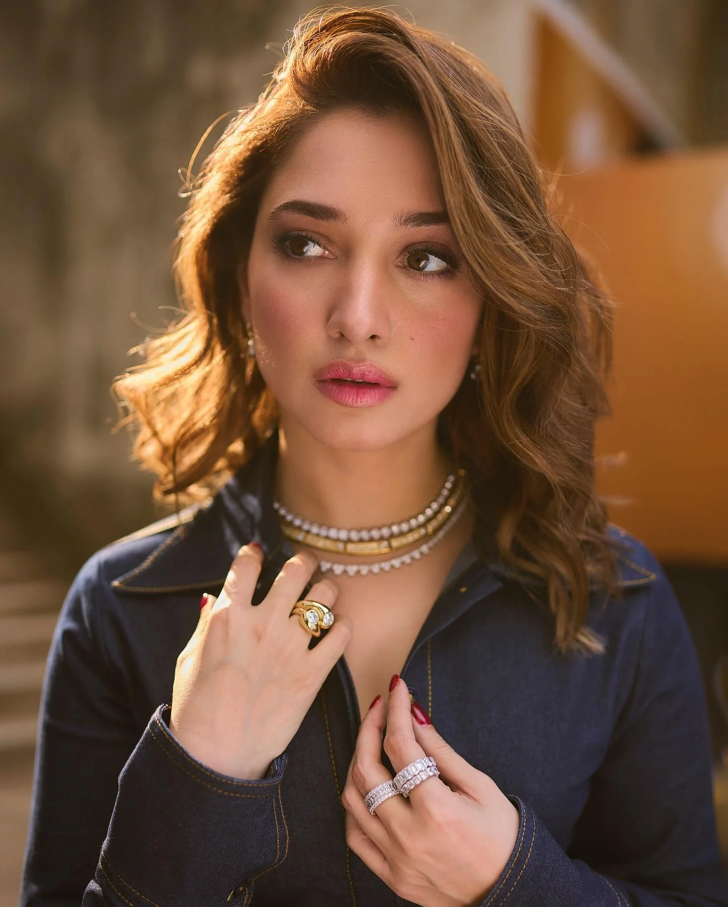 Tamannaah Bhatia in Elegant Denim Outfit Hd Photo