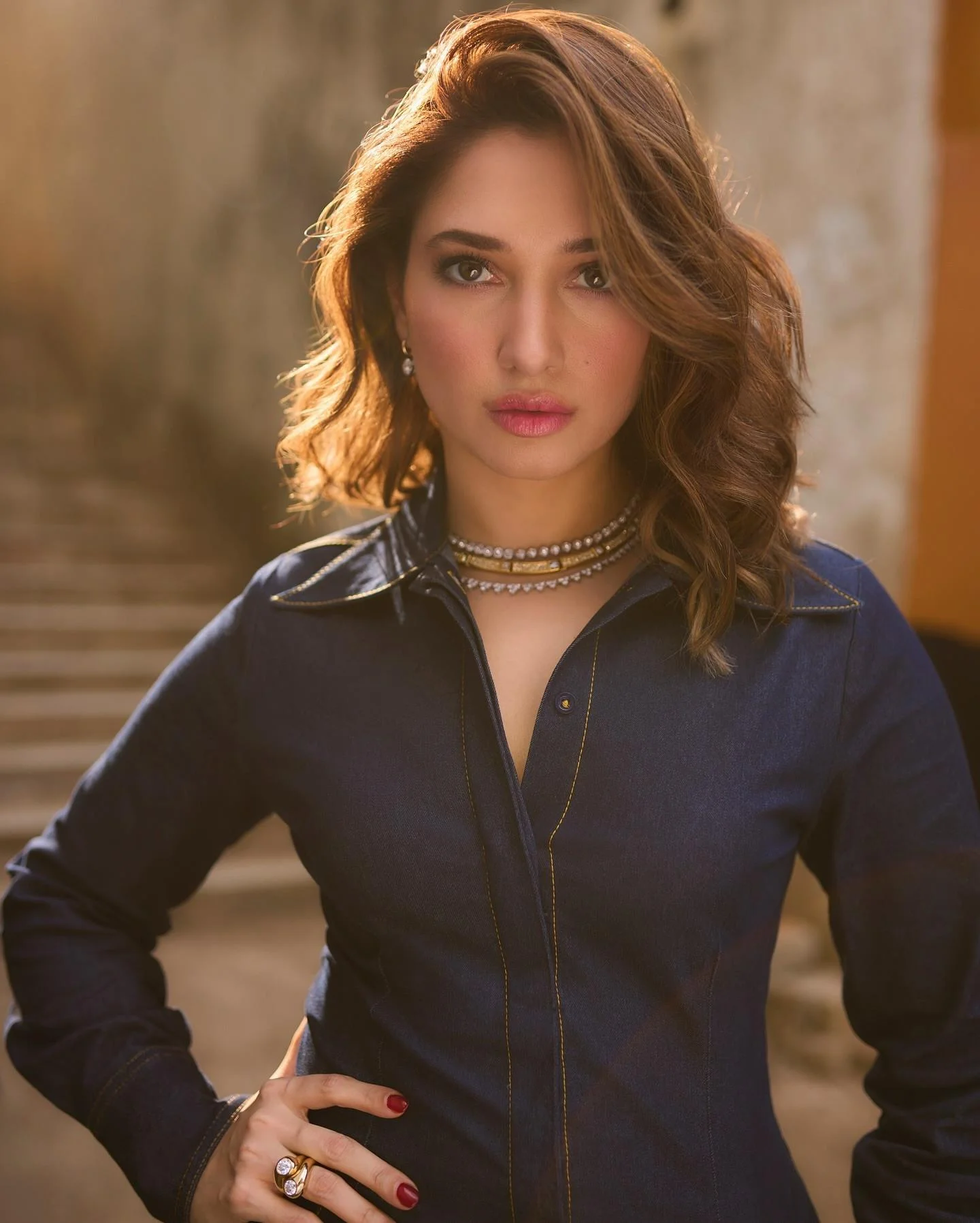 Tamannaah Bhatia in Elegant Denim Outfit Image