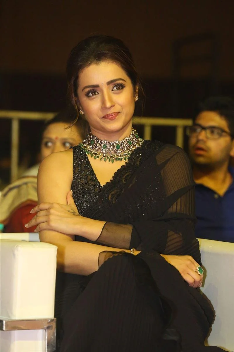 Actress Trisha Krishnan in Black Saree at Glamorous Look