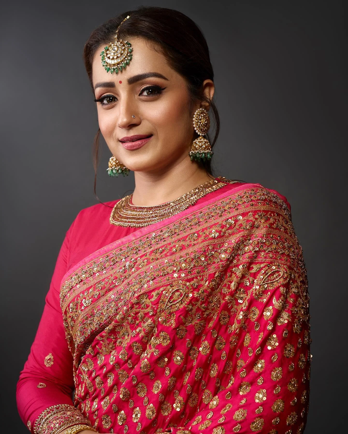 Trisha Krishnan in Traditional Pink Saree
