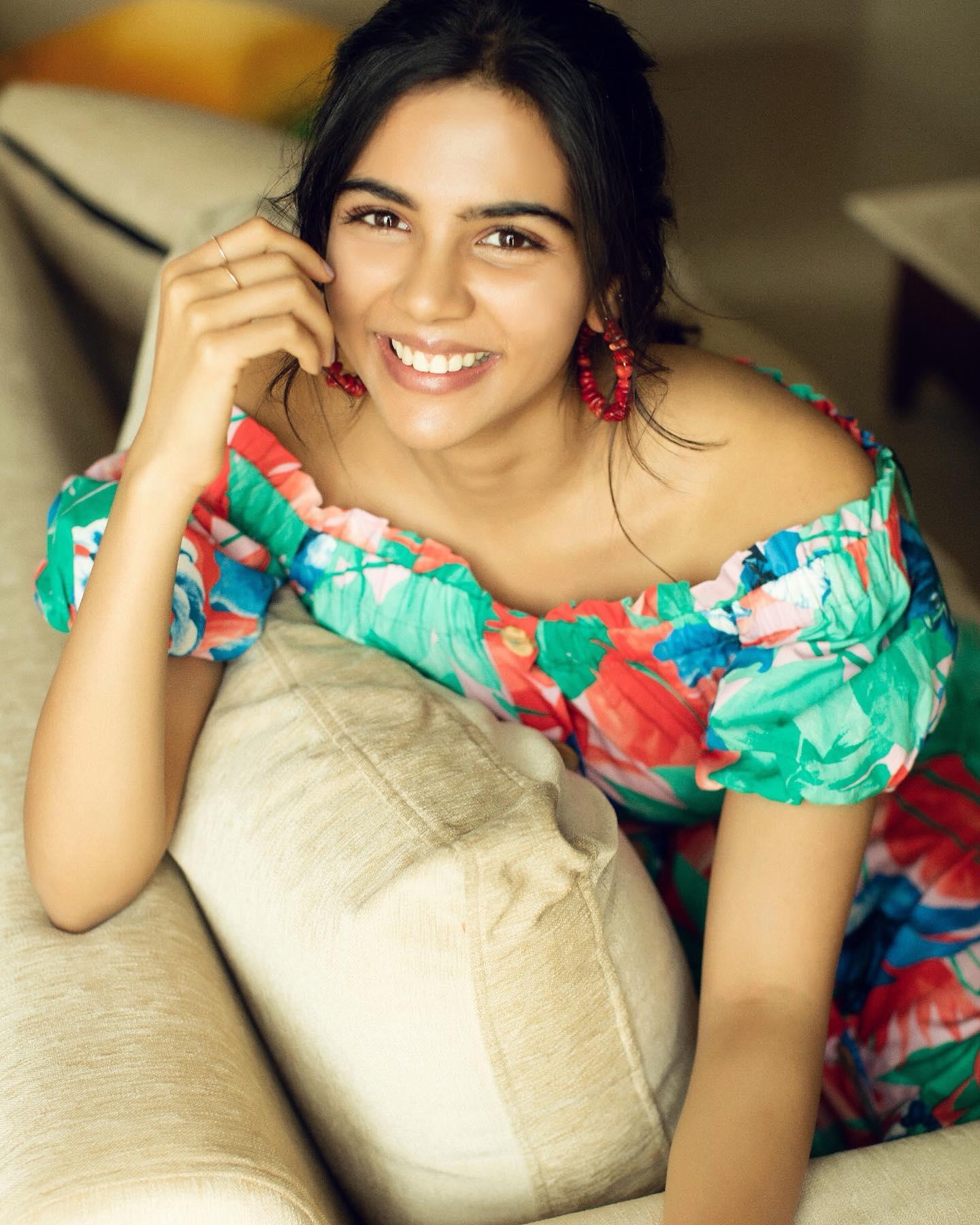 Colorful Flower Design Dress with Smiling Face Wallpaper