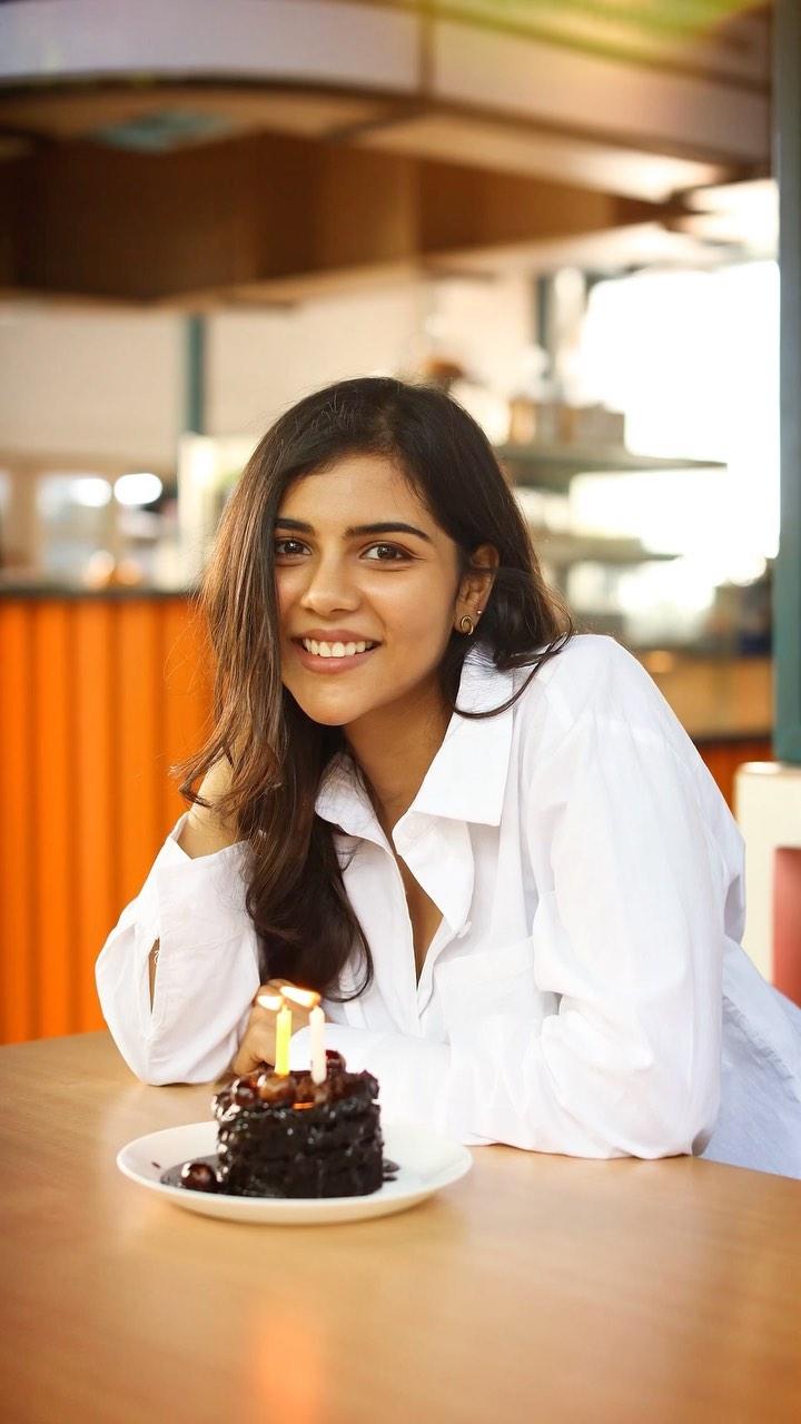 Kalyani Celebrating Birthday with Cake Smiling Image