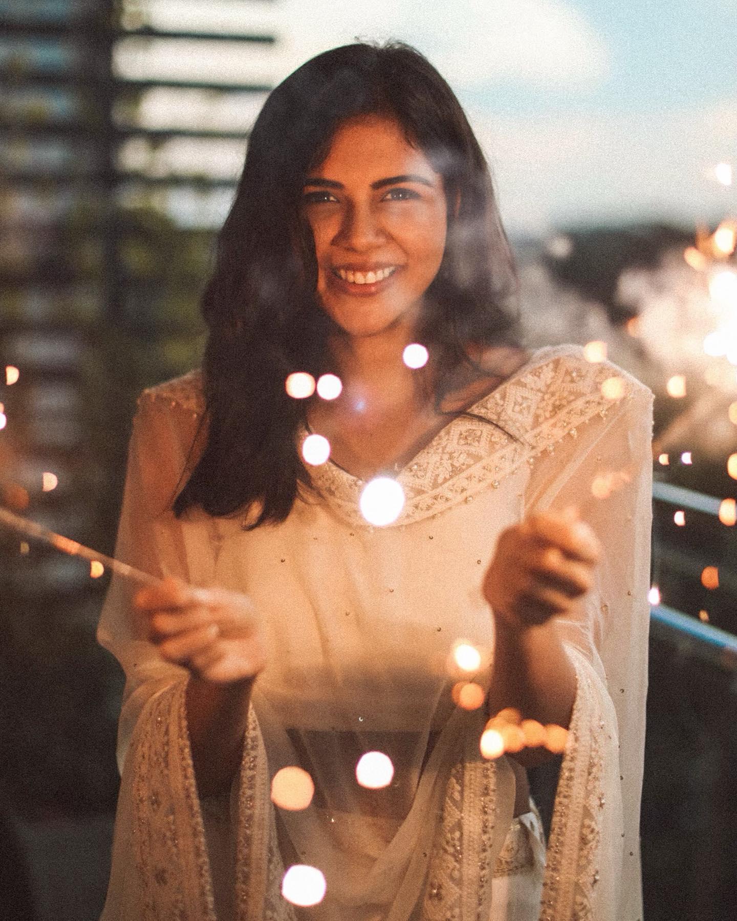 Kalyani Priyadarshan Celebrating Diwali Festival Wallpaper