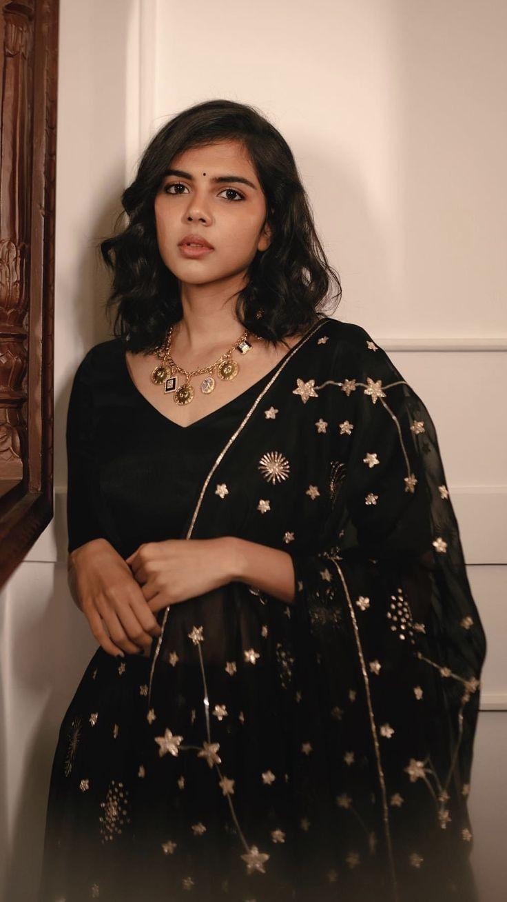 Kalyani Priyadarshan in Black Ethnic Wear Standing Photo