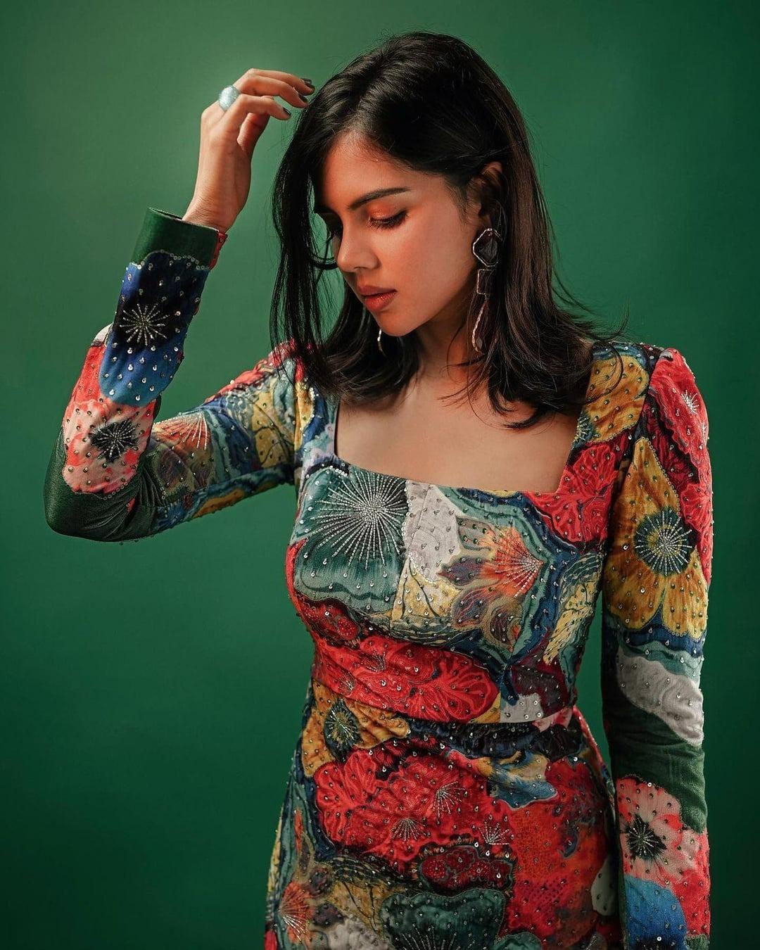 Kalyani Priyadarshan in Colorful Design Dress Photo