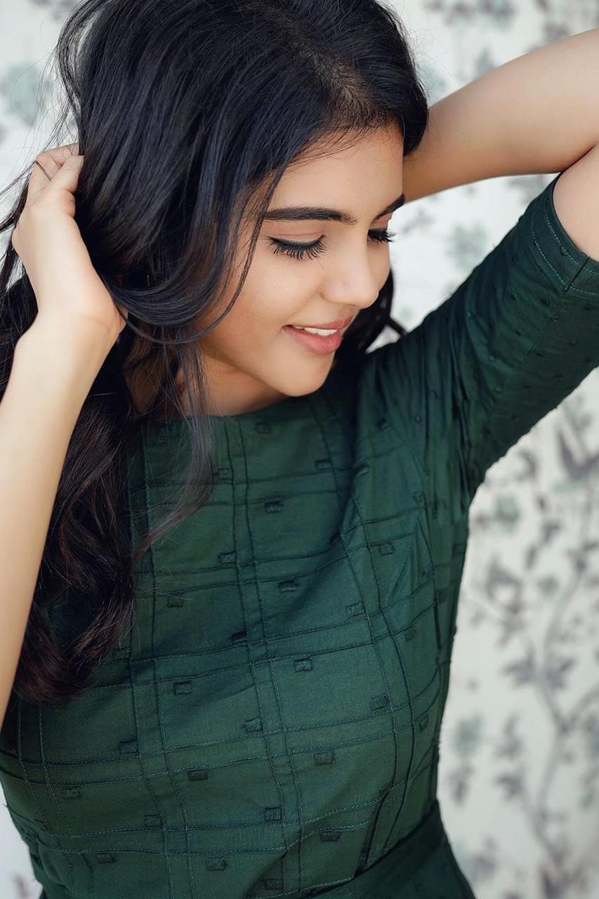 Kalyani Priyadarshan in Snow World with Green Dress Pic