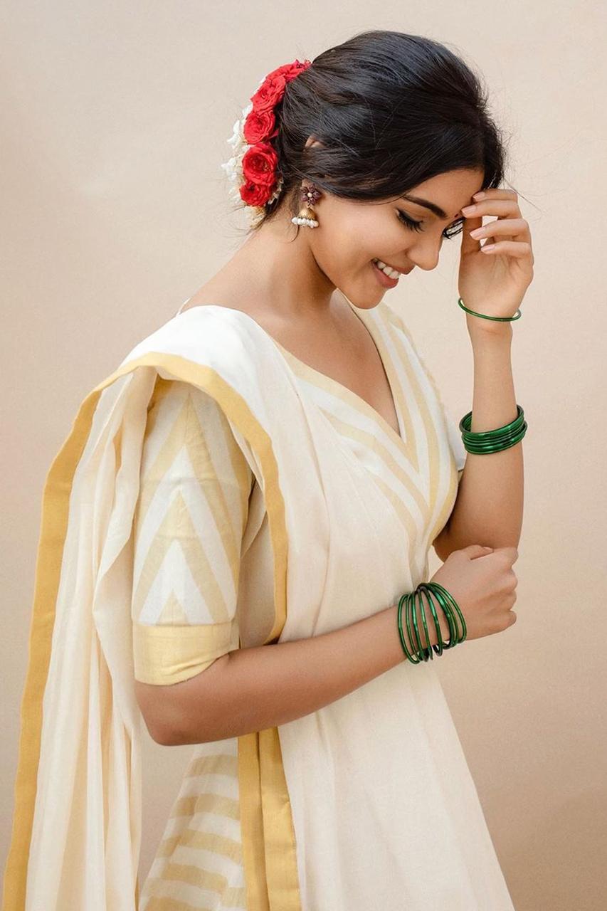 Priyadarshan Wearing Half Saree and Casual Outfit Image