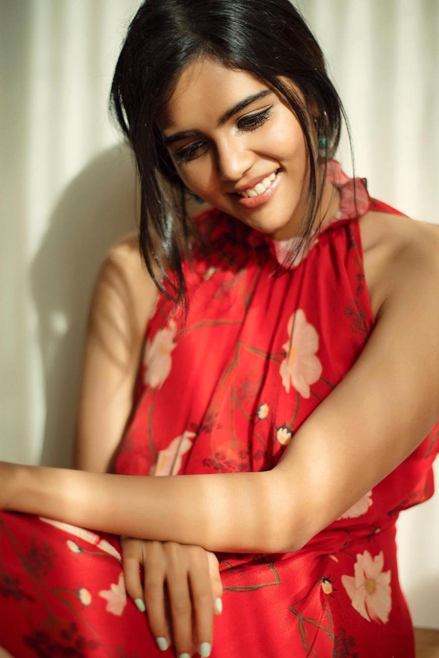 Priyadarshan with a Red Colour Modern Dress HD Wallpaper