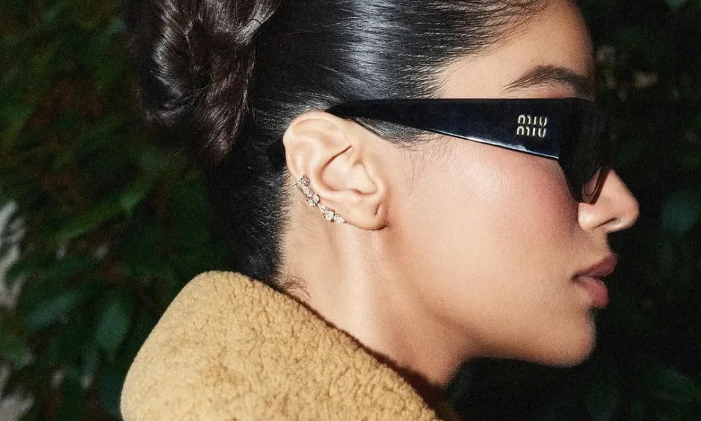 Janhvi Kapoor pleated skirt Miu Miu Paris Fashion Week