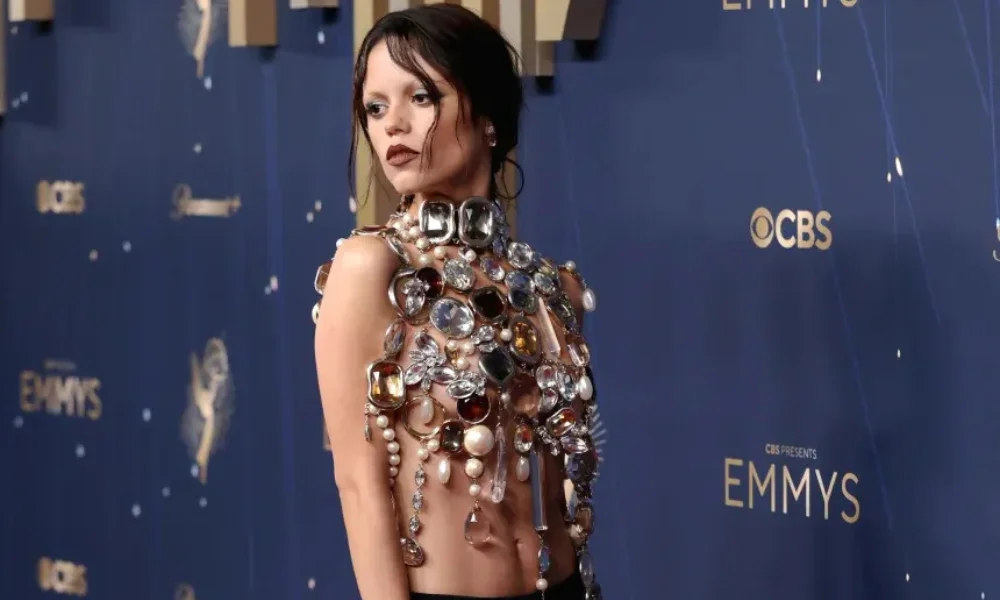 Jenna Ortega Brings Naked Dress to Emmy Awards 2025